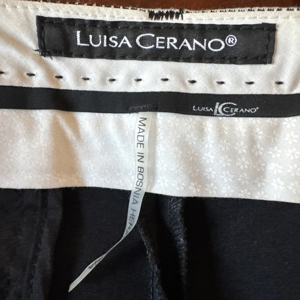 Luisa Cerano Pants Size USA‎ 10 Multi Pattern Italian Fabric Pants Slacks